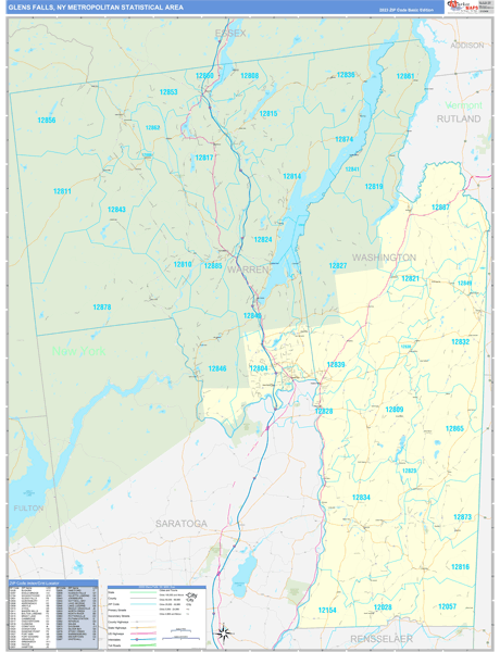 Glens Falls Metro Area Digital Map Basic Style
